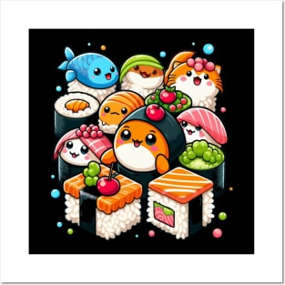 Kawaii Anime Sushi Lovers Posters and Art